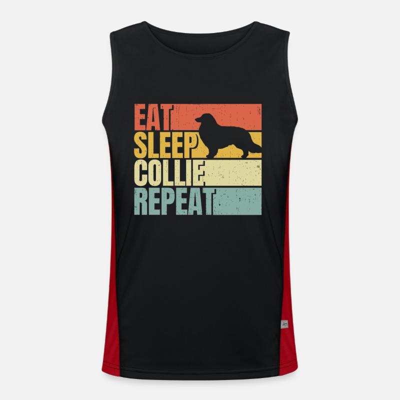 Manger dormir Collie répéter Débardeur respirant contrasté Homme 