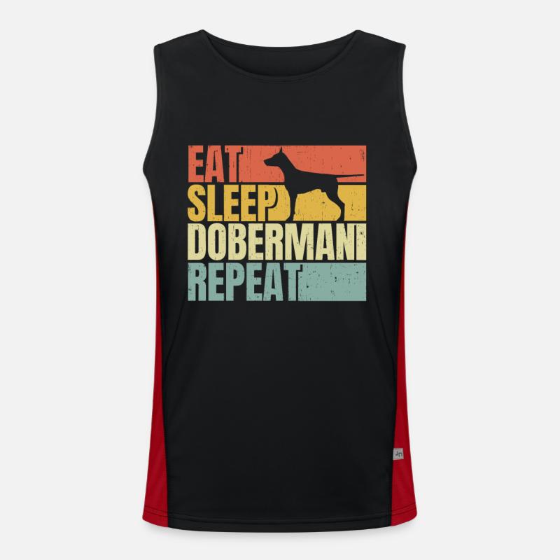 Manger dormir Doberman répéter Débardeur respirant contrasté Homme 