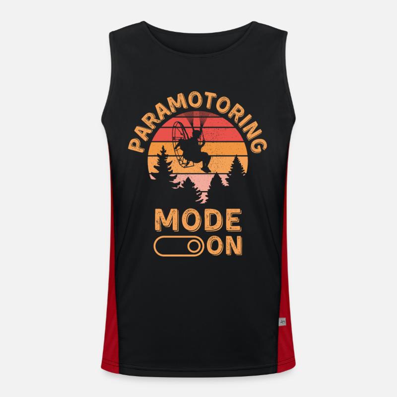 Paramotoring mode on - Men's Functional Contrast Tank Top  - black/red