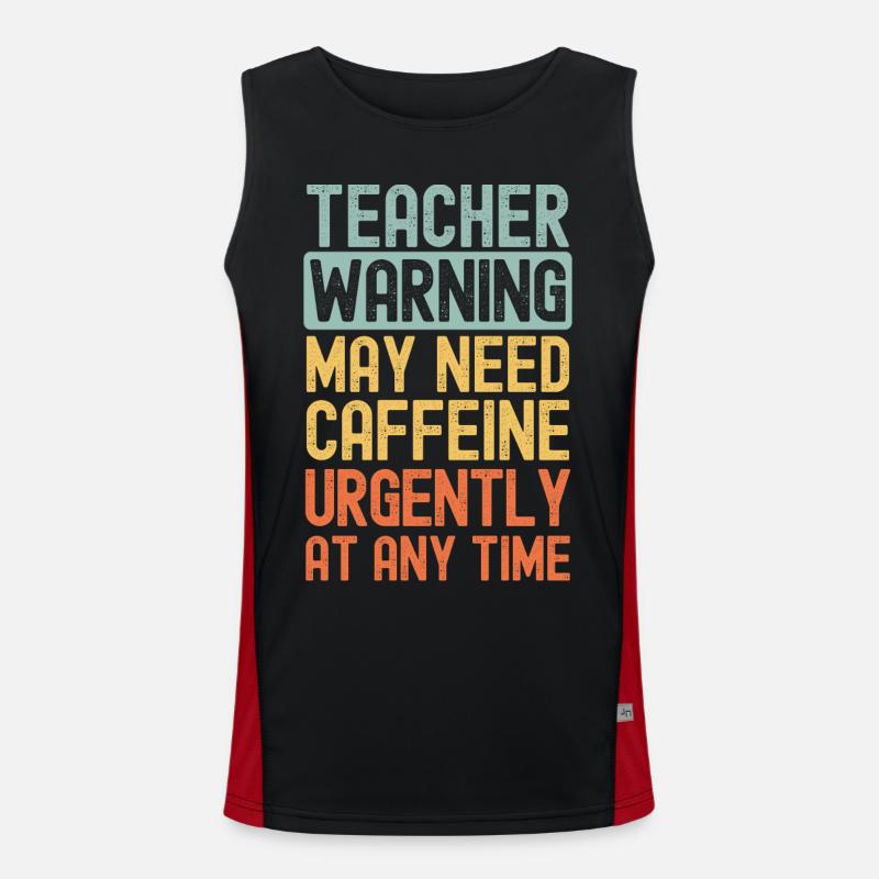 Teacher need coffee urgently Men's Functional Contrast Tank Top 