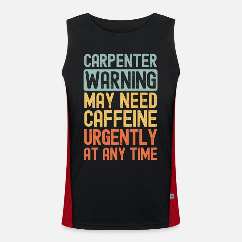 Carpenter need coffee urgently - Men's Functional Contrast Tank Top  - black/red