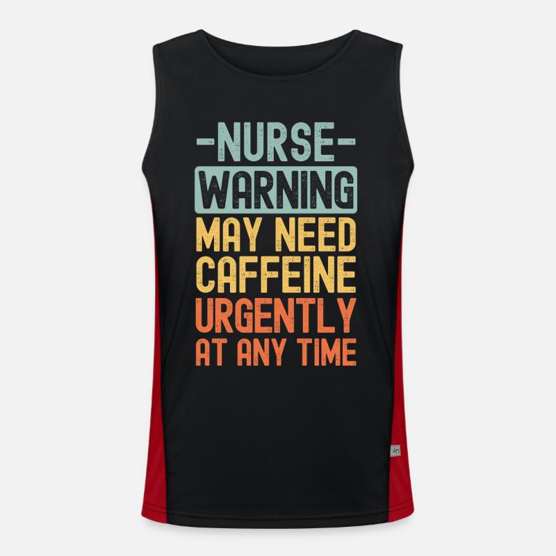 Nurse need coffee urgently Men's Functional Contrast Tank Top 