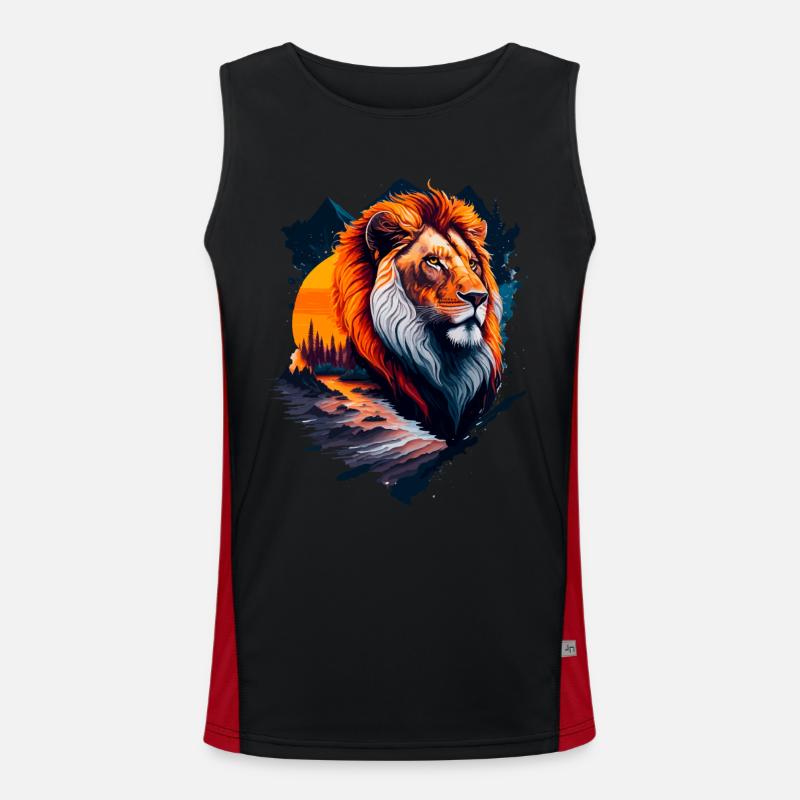 Illustration abstraite du lion Débardeur respirant contrasté Homme 