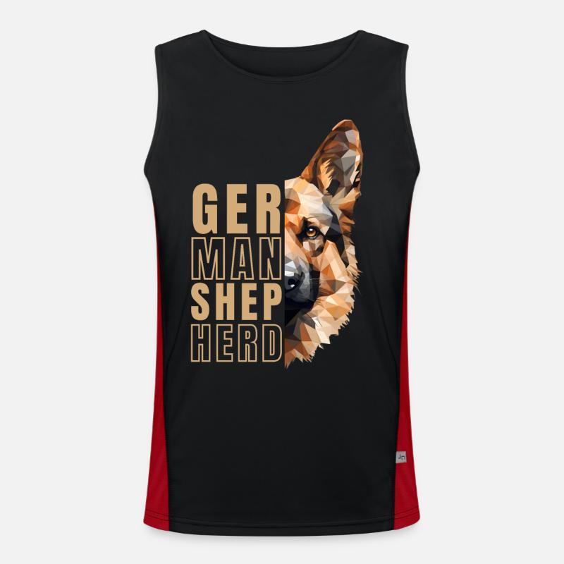 German Shepherd Lover Geometry Men's Functional Contrast Tank Top 