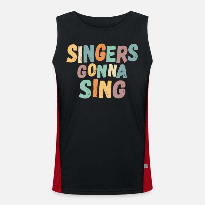 Singers gonna sing Funktionelles Kontrast-Tank Top für Männer 