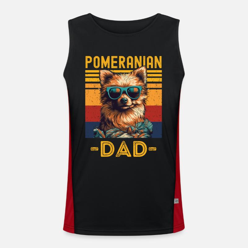 Zwergspitz mit Sonnenbrille Papa retro Funktionelles Kontrast-Tank Top für Männer 