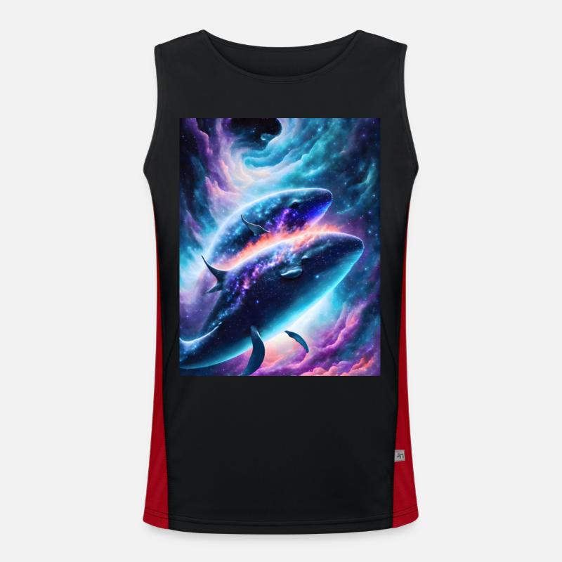 Baleines divines dans la nébuleuse de l’étoile cosmique Débardeur respirant contrasté Homme 