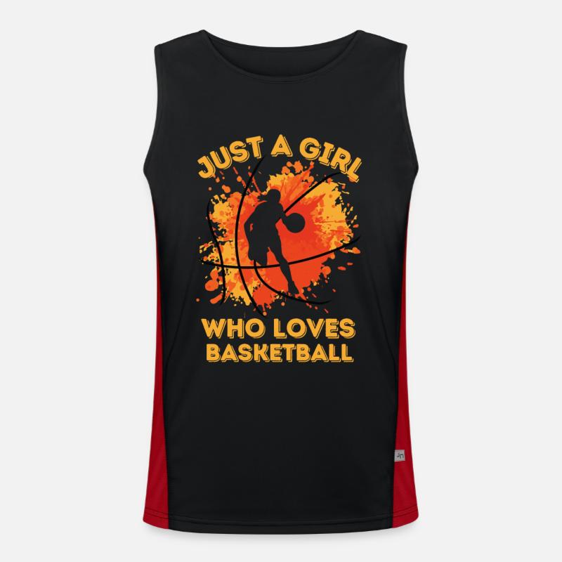 Basketball Frauen Mädchen Farbklecks Farbspritzer Funktionelles Kontrast-Tank Top für Männer 