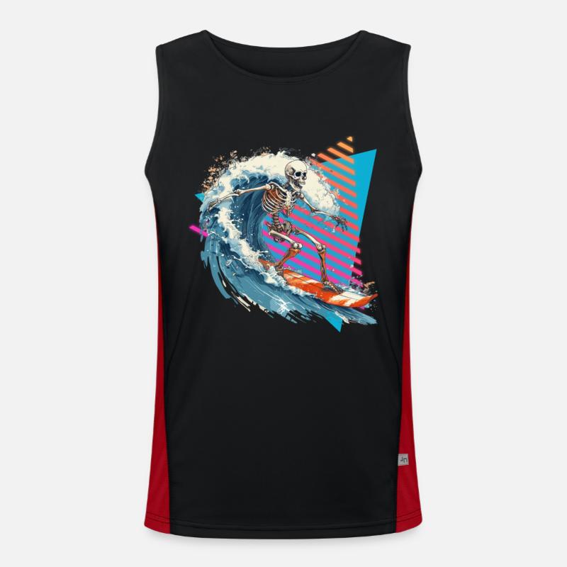 Skeleton Surfer 80s Men's Functional Contrast Tank Top 