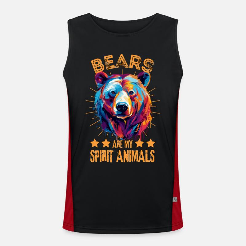 Bunter Bär Farbkleckse Farbspritzer Funktionelles Kontrast-Tank Top für Männer 