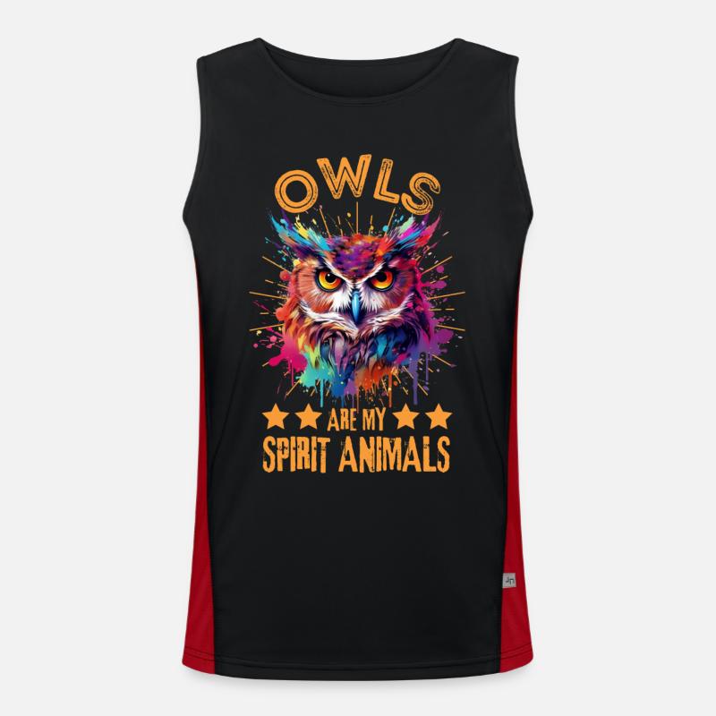 Bunte Eule Funktionelles Kontrast-Tank Top für Männer 