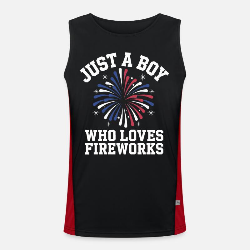 Pyrotechnics Fireworks Pyrotechnics - Men's Functional Contrast Tank Top  - black/red