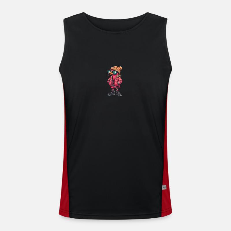 Flamingo Winter Funktionelles Kontrast-Tank Top für Männer 