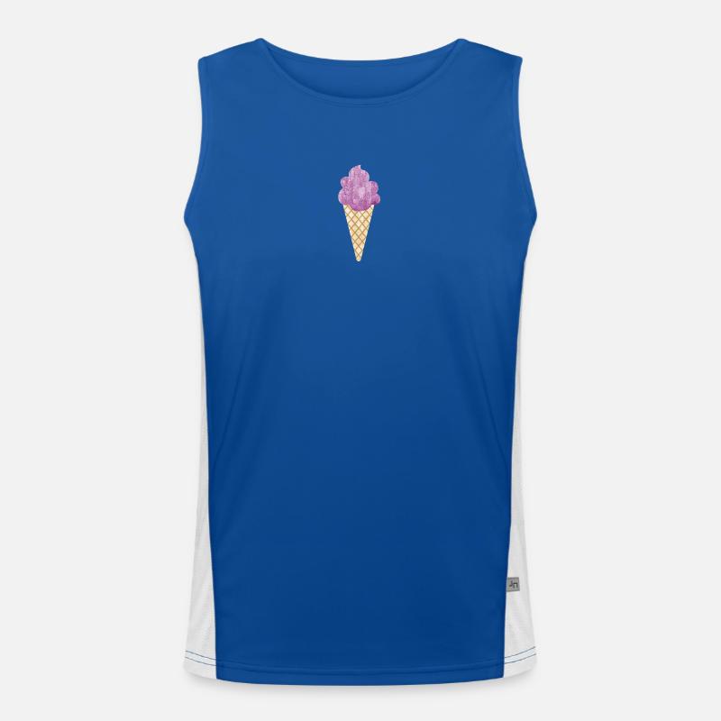Eiscreme Icecream Eis Waffel Eiskrem Eisdiele lila Funktionelles Kontrast-Tank Top für Männer 