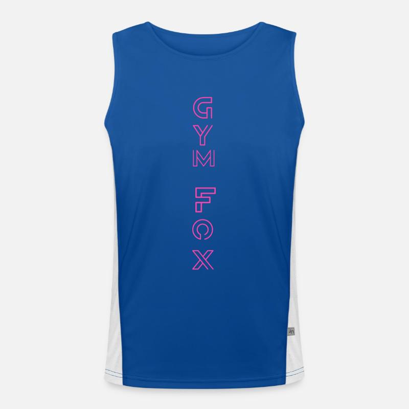 Typographic Gym Motivation - "GYM FOX " Design Men's Functional Contrast Tank Top
