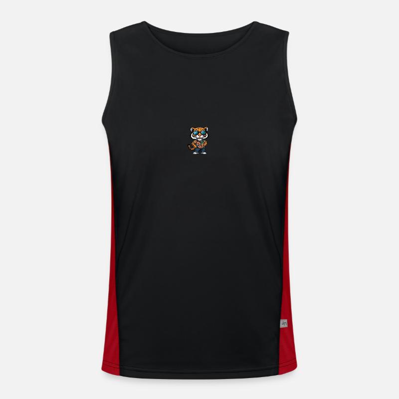 Tiger Comic Cool Summer - Men's Functional Contrast Tank Top  - black/red