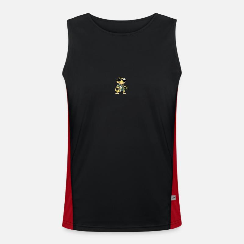 Echse Comic Cool Sommer Funktionelles Kontrast-Tank Top für Männer 