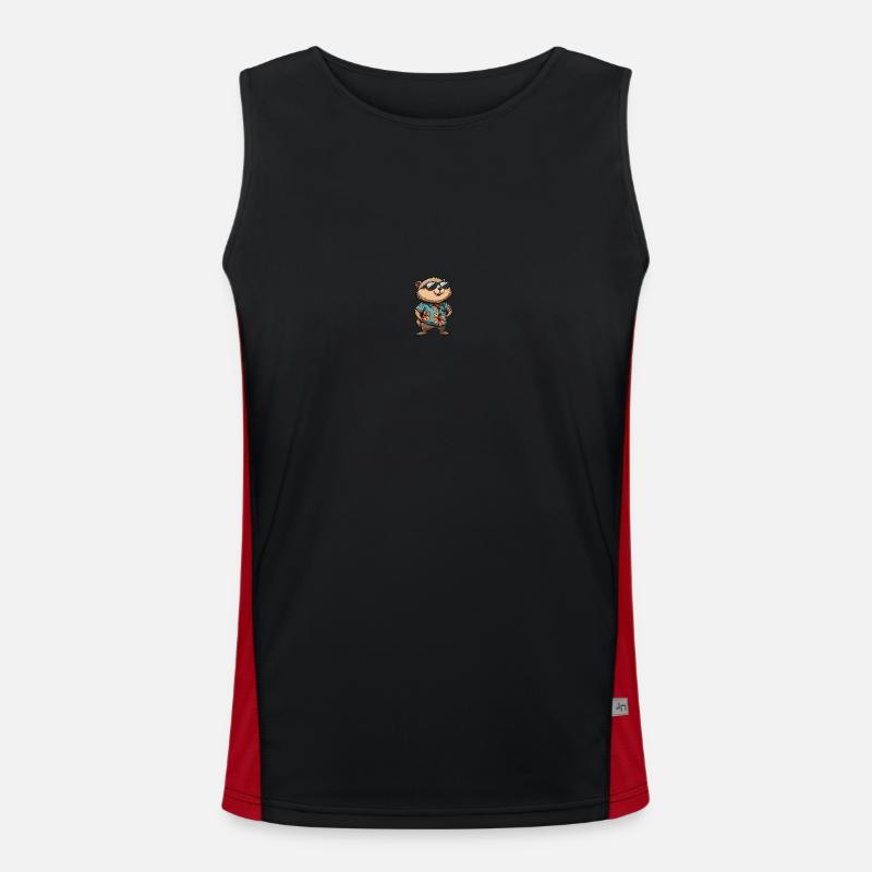 Biber Comic Cool Sommer Funktionelles Kontrast-Tank Top für Männer 