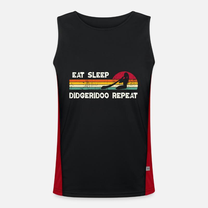 Eat Sleep Didgeridoo Repeat Funktionelles Kontrast-Tank Top für Männer 