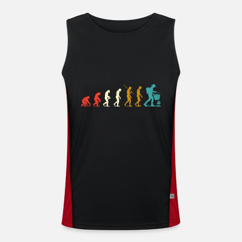 Evolution der Morcheln - Funktionelles Kontrast-Tank Top für Männer  - Schwarz/Rot