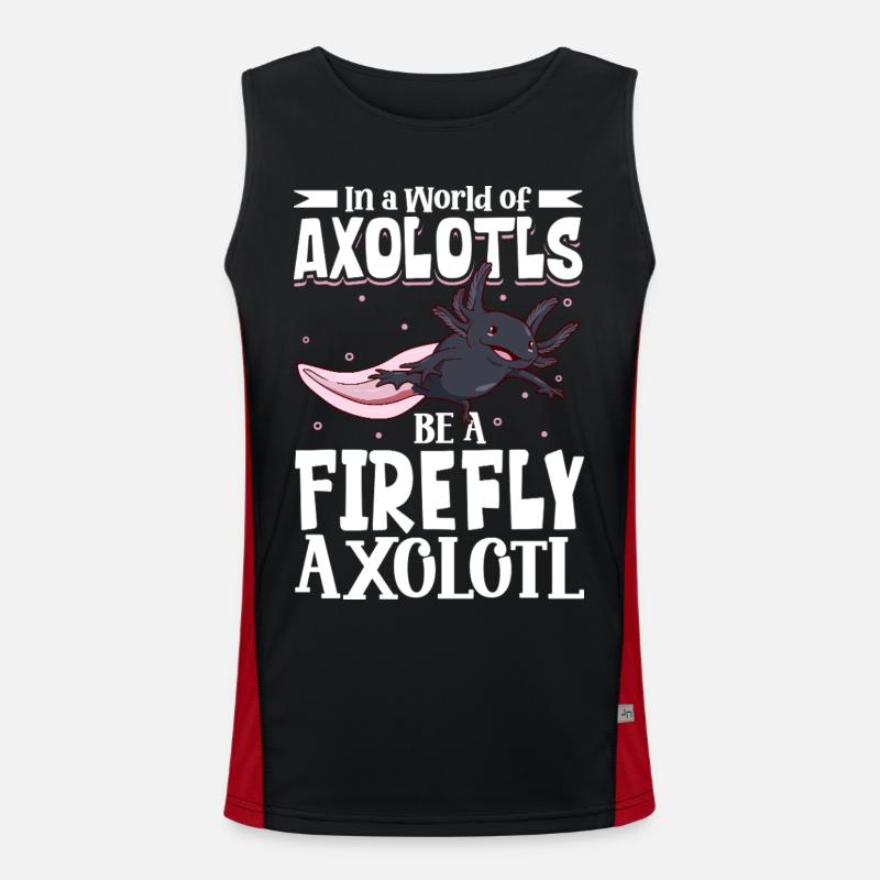 Be a Firefly Axolotl - Men's Functional Contrast Tank Top  - black/red
