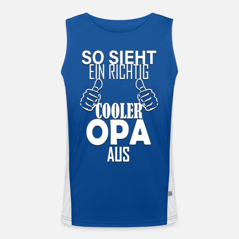 So sieht ein richtig cooler Opa aus Spruch Funktionelles Kontrast-Tank Top für Männer 