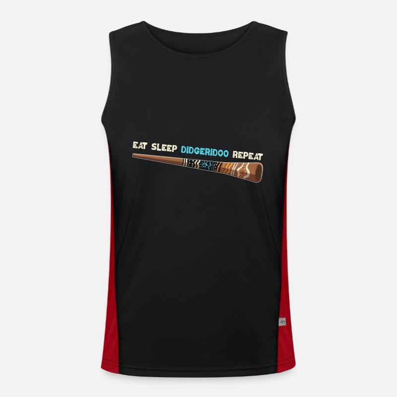 Eat Sleep Didgeridoo Repeat Funktionelles Kontrast-Tank Top für Männer 