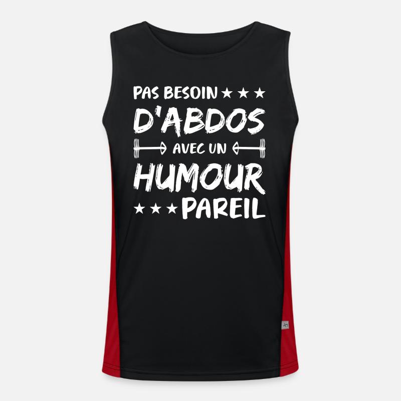 No need for abs with such a humorous body Men's Functional Contrast Tank Top 