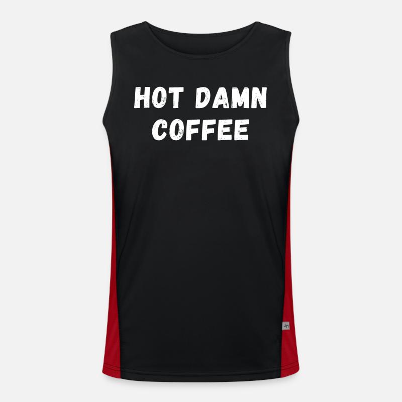 Foutu de café chaud. Café chaud, caféine, espresso Débardeur respirant contrasté Homme 