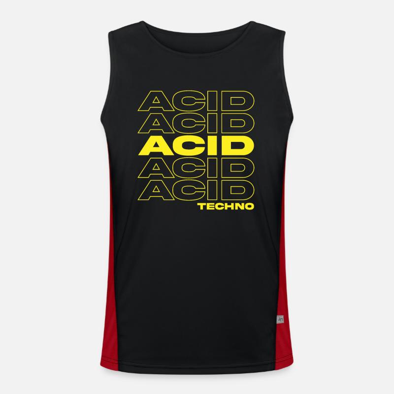 Acid Techno | Nous aimons l’acid techno Débardeur respirant contrasté Homme 