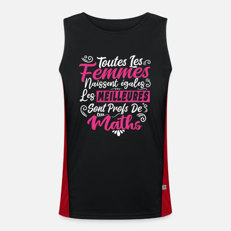 Prof Professeur Maths Métier Humour Cadeau Débardeur respirant contrasté Homme 