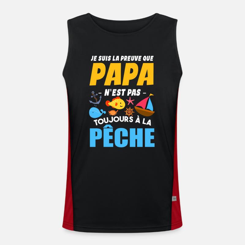 Papa Pêche Pêcheur Bébé Nourrisson Naissance Débardeur respirant contrasté Homme 