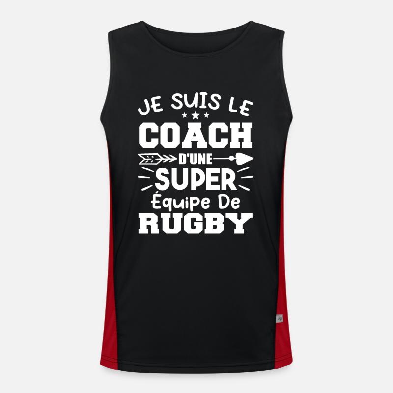 Je suis le coach d'une super équipe de rugby Débardeur respirant contrasté Homme 