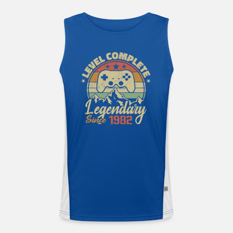 1982 Geburtstagsgeschenk Komplettes Level - 1982 Funktionelles Kontrast-Tank Top für Männer 