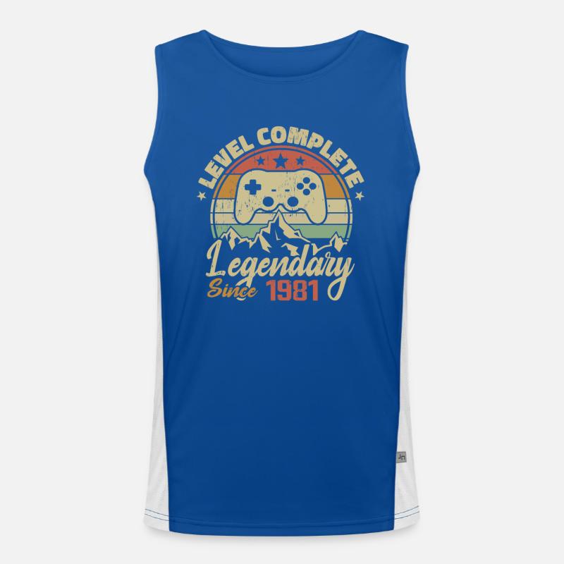 1981 Geburtstagsgeschenk Komplettes Level - 1981 Funktionelles Kontrast-Tank Top für Männer 