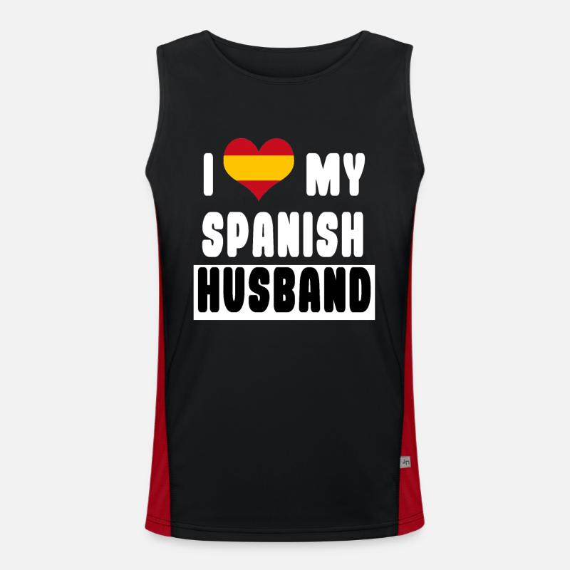 Ich liebe meinen Spanischen Ehemann Spanier Funktionelles Kontrast-Tank Top für Männer 