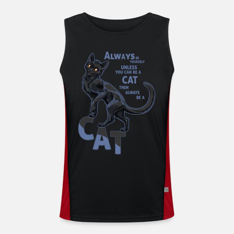 Always be a black cat/ sei eine schwarze Katze Funktionelles Kontrast-Tank Top für Männer 