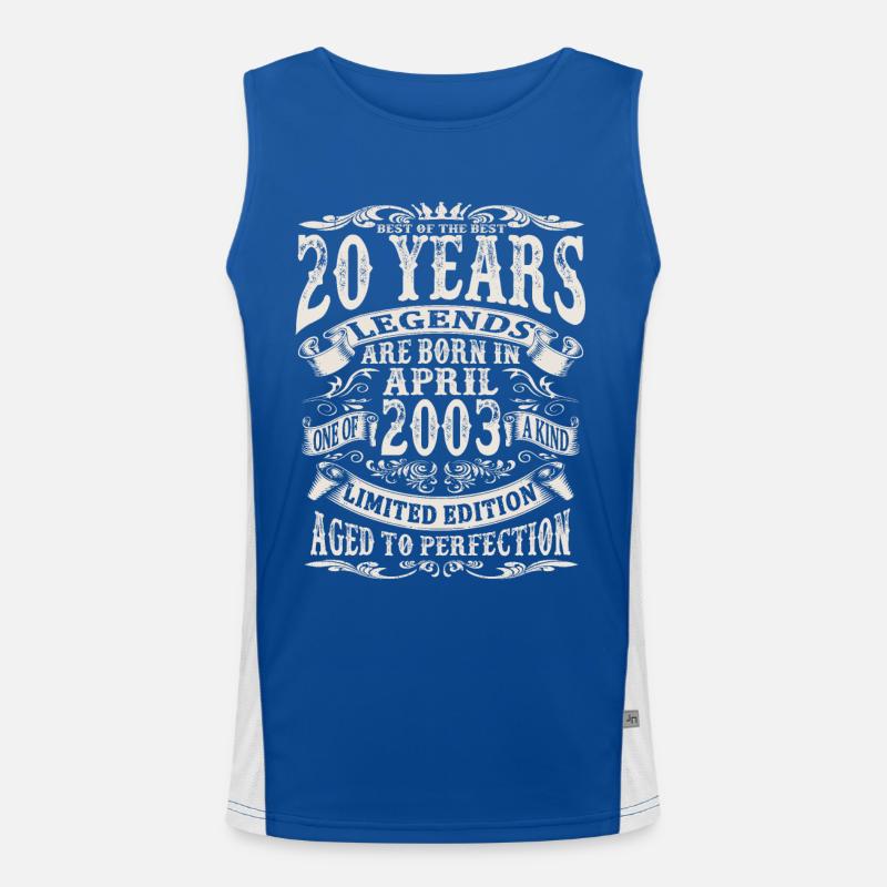 April 2003 - 20 years old - 20th birthday Men's Functional Contrast Tank Top 