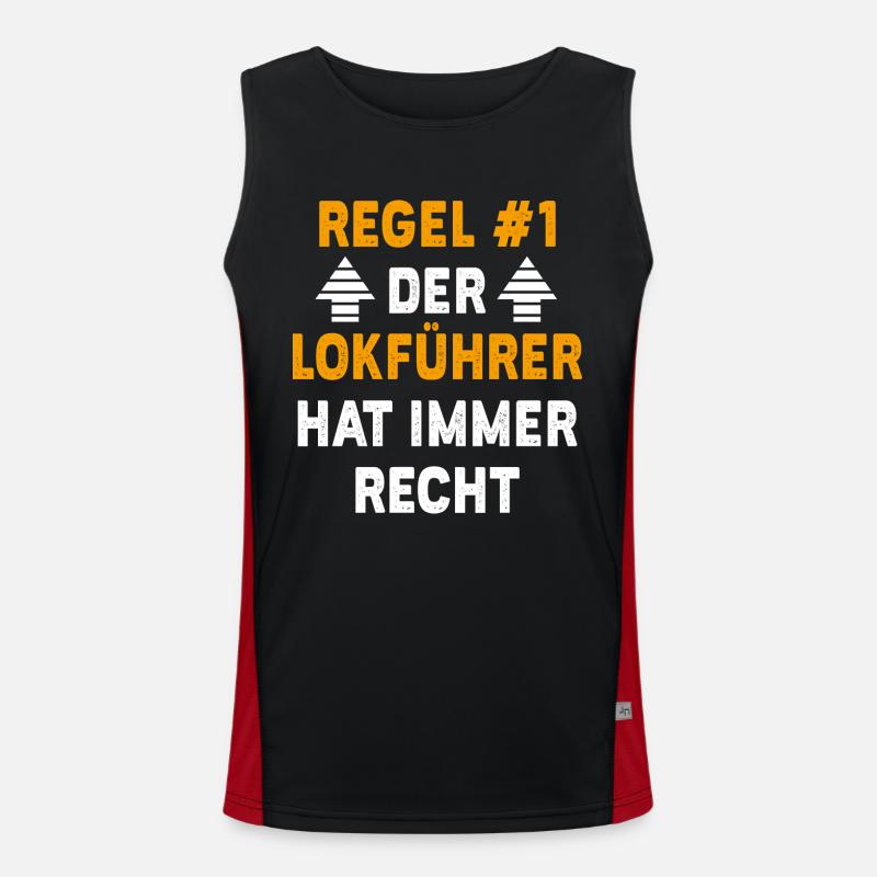 Lokführer Geschenk Geburtstag Spruch Funktionelles Kontrast-Tank Top für Männer 