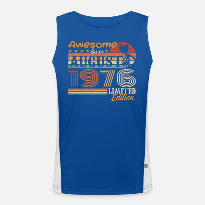 1976 August Geschenkidee August 1976 Funktionelles Kontrast-Tank Top für Männer 