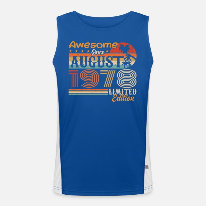 1978 August Geschenkidee August 1978 Funktionelles Kontrast-Tank Top für Männer 