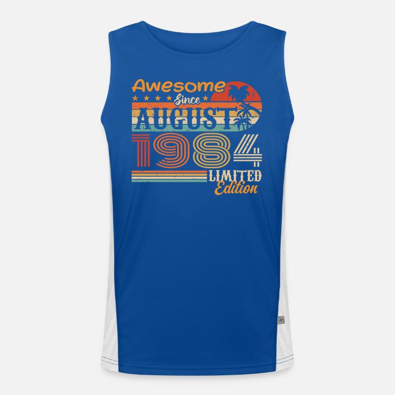 1984 August Geschenkidee August 1984 Funktionelles Kontrast-Tank Top für Männer 