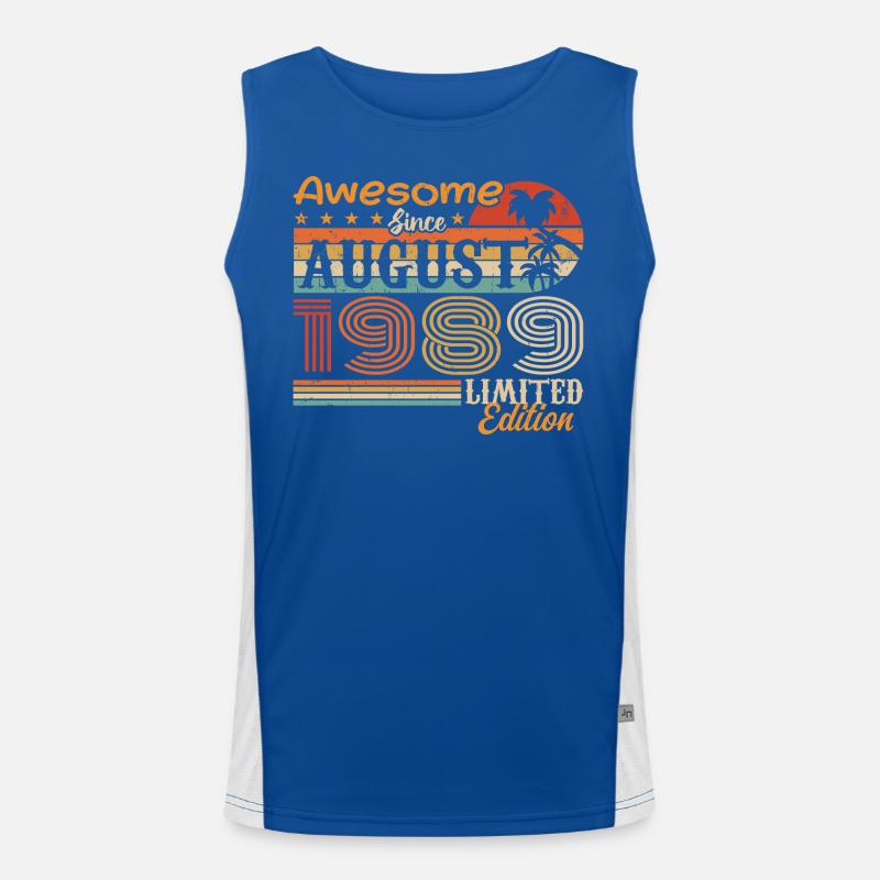 1989 August Geschenkidee August 1989 Funktionelles Kontrast-Tank Top für Männer 
