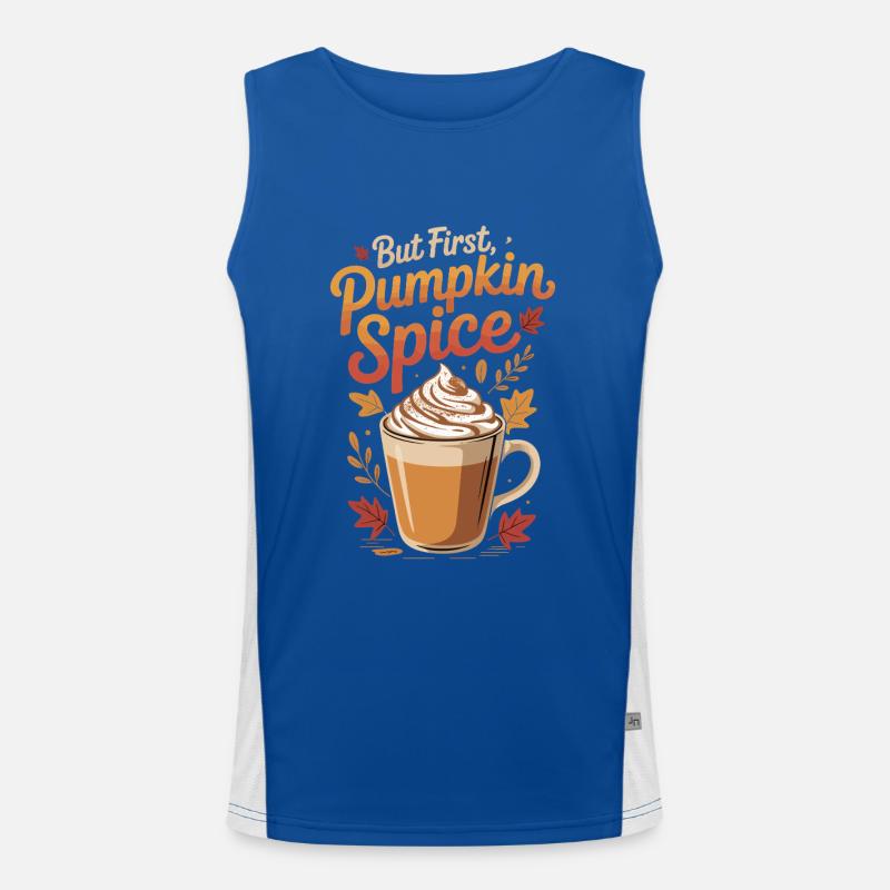 But First Pumpkin Spice Latte Men's Functional Contrast Tank Top 