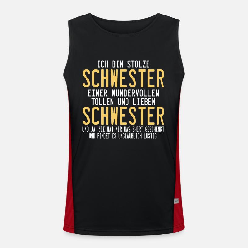 Ich bin Stolze Schwester eines wundervollen Bruder Funktionelles Kontrast-Tank Top für Männer 