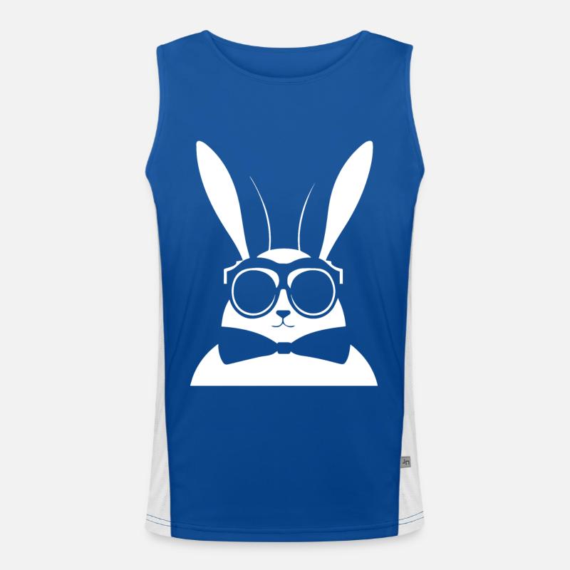 Funny Rabbit Sunglasses Cool Sunglas Rabbit Men's Functional Contrast Tank Top 