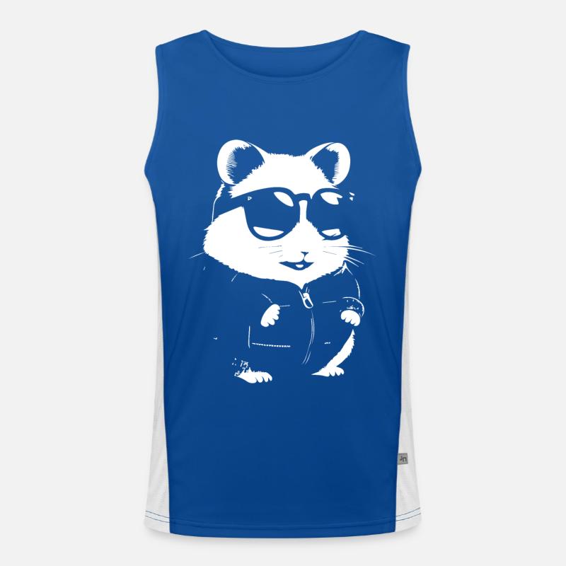 Hamster drôle avec des lunettes de soleil Hamsters Débardeur respirant contrasté Homme 