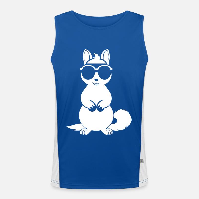Lustiges Eichhörnchen mit Sonnenbrille Eichhörnchen Funktionelles Kontrast-Tank Top für Männer 