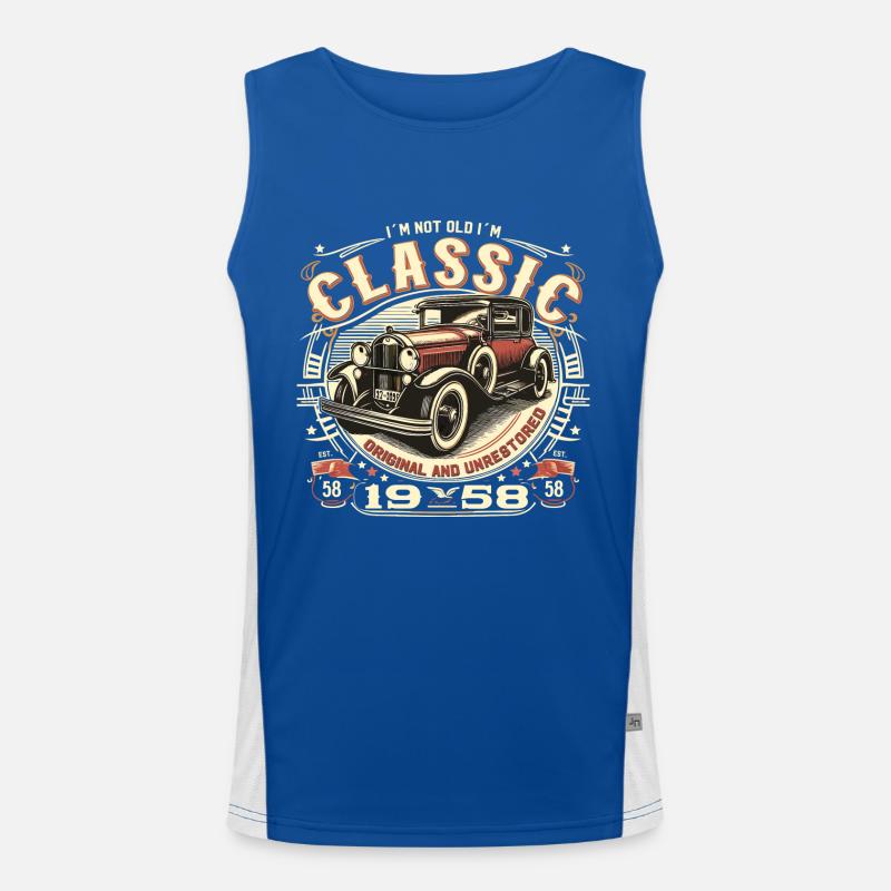 66th Birthday Oldtimer 1958 NOT OLD CLASSIC Men's Functional Contrast Tank Top 