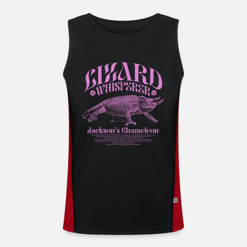 Jackson's Chamäleon Echsenflüsterer Funktionelles Kontrast-Tank Top für Männer 